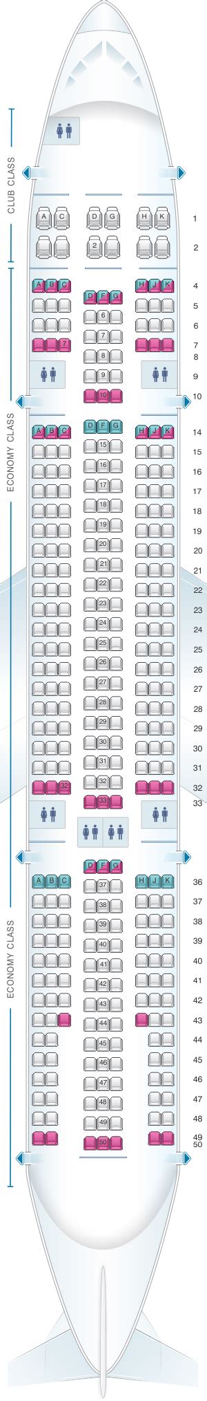airbus a330-200 seat map|Seat map of Air Transat Airbus A330.